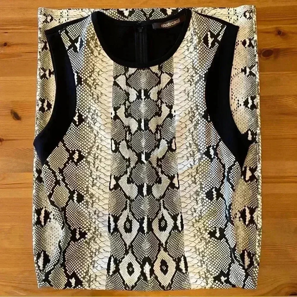 Roberto Cavalli Snake Print Sheath Midi Dress Stretch Office Siren Boardroom - Picture 8 of 15